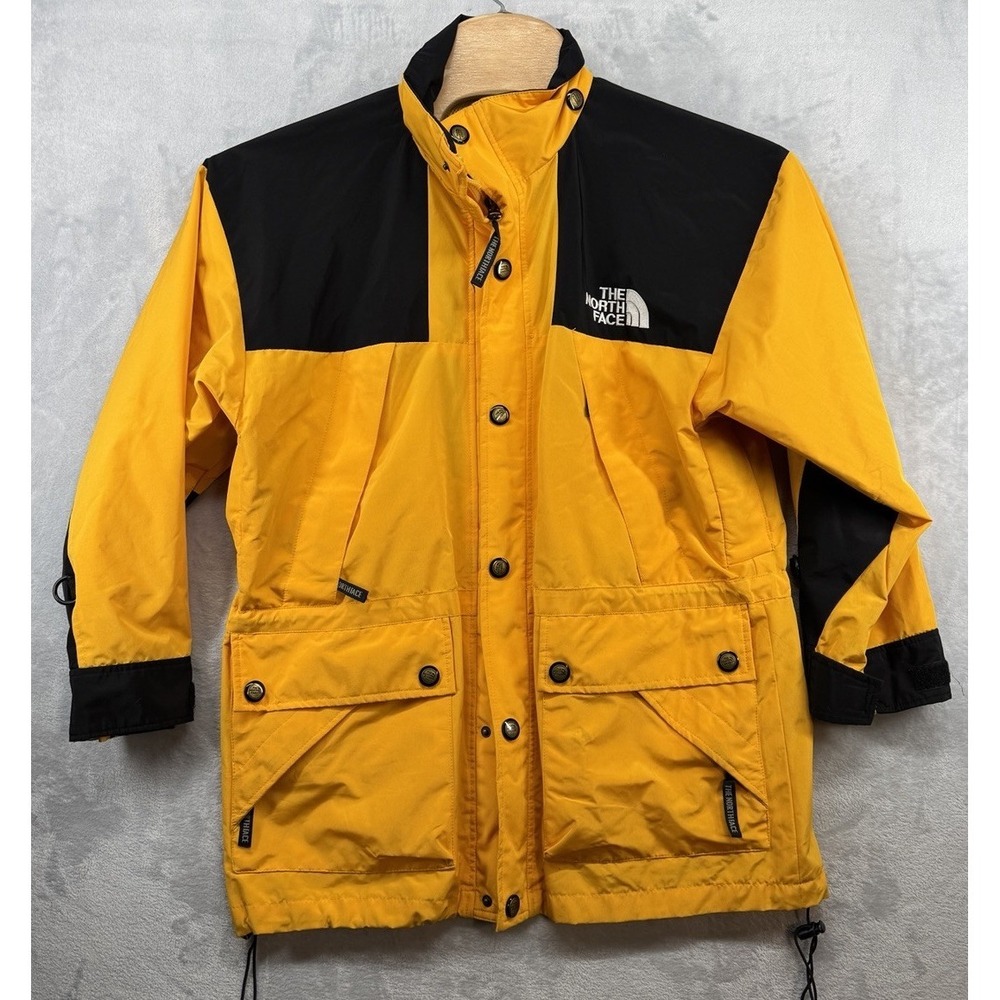 North Face Gore-Tex Jacket Yellow Vintage TNF Men's Size Small NO HOOD READ